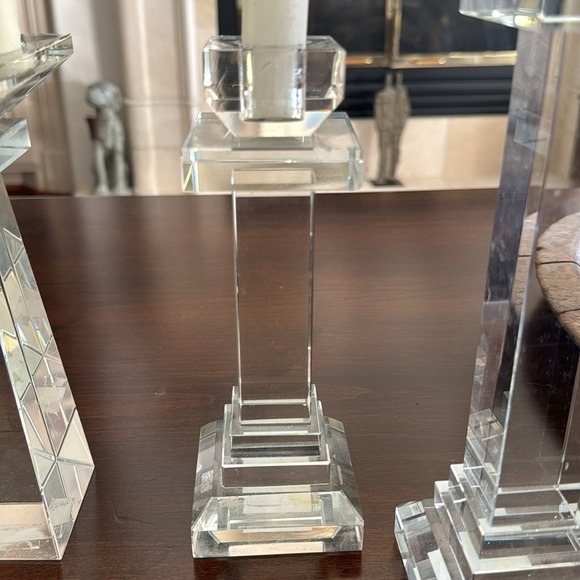 Set of 3 Vintage Lead Crystal Candle holders - Picture 4 of 5